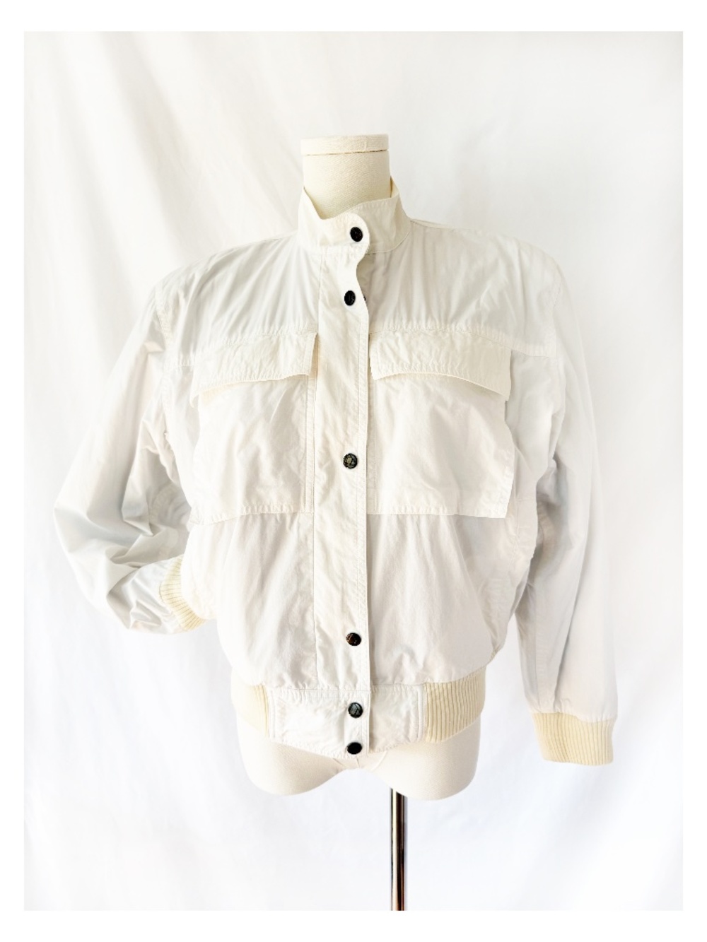 Vintage Lizwear sailing jacket striped cotton Shoulder Pads Sz Medium
